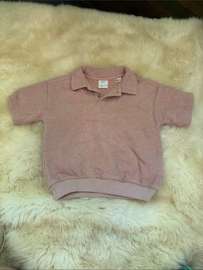 Zara Kids Dusty Pink Terry Polo Shirt